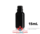 18DIN neck, 1/2oz (15mL) Black Glass Dropper Bottle (bottle only)