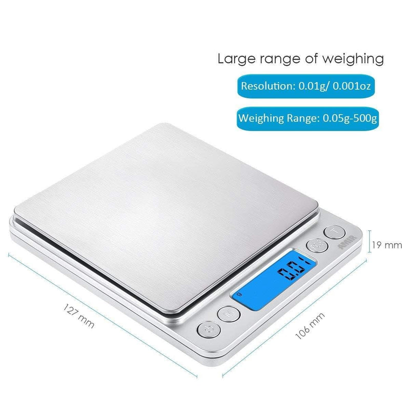 Smart Digital Pocket Scale. 0.01g to 500g (batteries included) - CanadianMedHealthSupplies