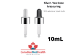 18DIN neck, 10mL Silver Dropper Caps with Clear Pipette