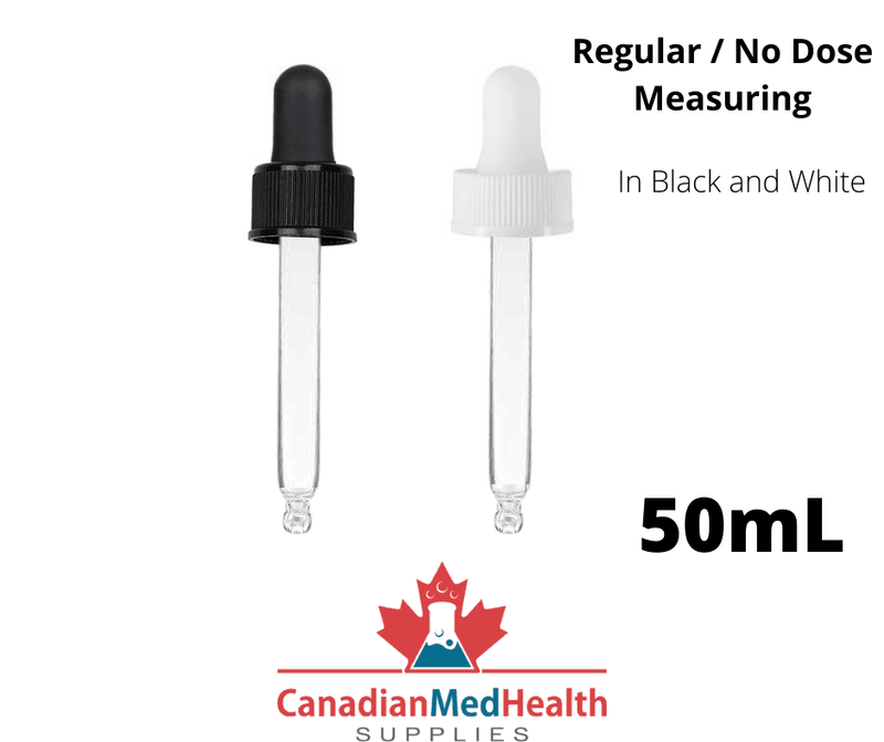 18DIN neck, 50mL Regular Dropper Caps with Clear Pipette