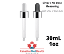 18DIN neck, 1oz (30mL) Regular Silver Dropper Caps