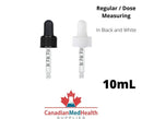 18DIN neck, 10mL Regular Dropper Caps with Dose Measuring Pipette
