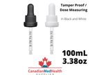 18DIN neck, 3.38oz (100mL) Tamper Proof Dropper Caps with Dose Measuring Pipette
