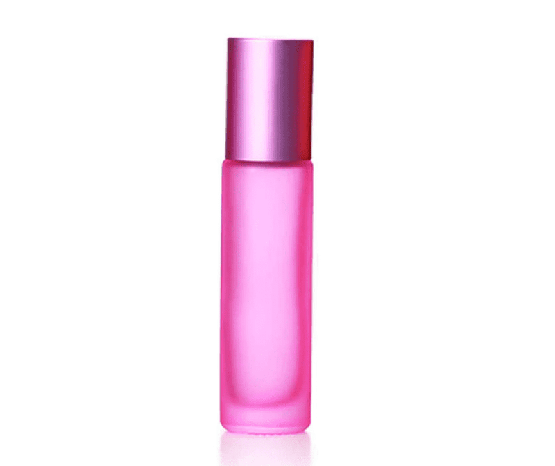 10mL Frost Pink Glass Roller Bottle for essential oils from CanadianMedHealthSupplies