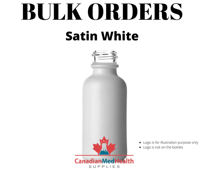 BULK ORDER 1oz (30mL) Satin White Glass Dropper Bottle With Dropper - CanadianMedHealthSupplies