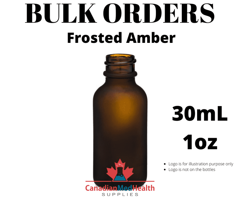 BULK ORDER 1oz (30mL) Frosted Amber Glass Dropper Bottle With Dropper
