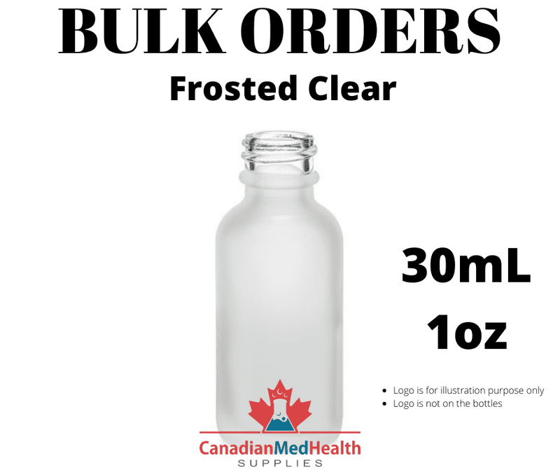 BULK ORDER 1oz (30mL) Frosted Clear Glass Dropper Bottle With Dropper