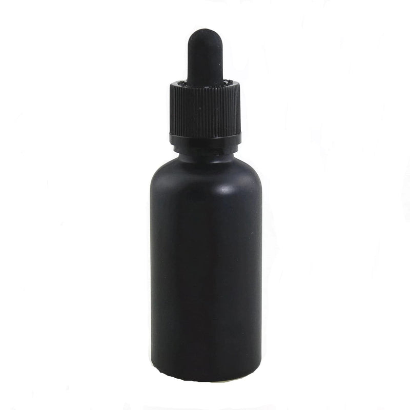 BULK ORDER 1oz (30mL) Satin Black Glass Dropper Bottle With Dropper - CanadianMedHealthSupplies